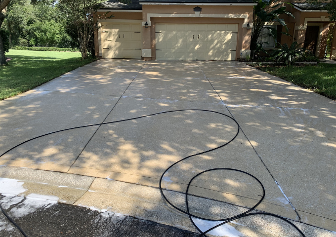 driveway after pressure washing
